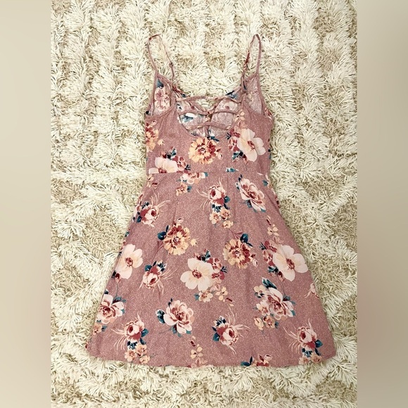 Hollister Womens Purple Floral Dress Button Down Dress Size XS - Picture 5 of 6